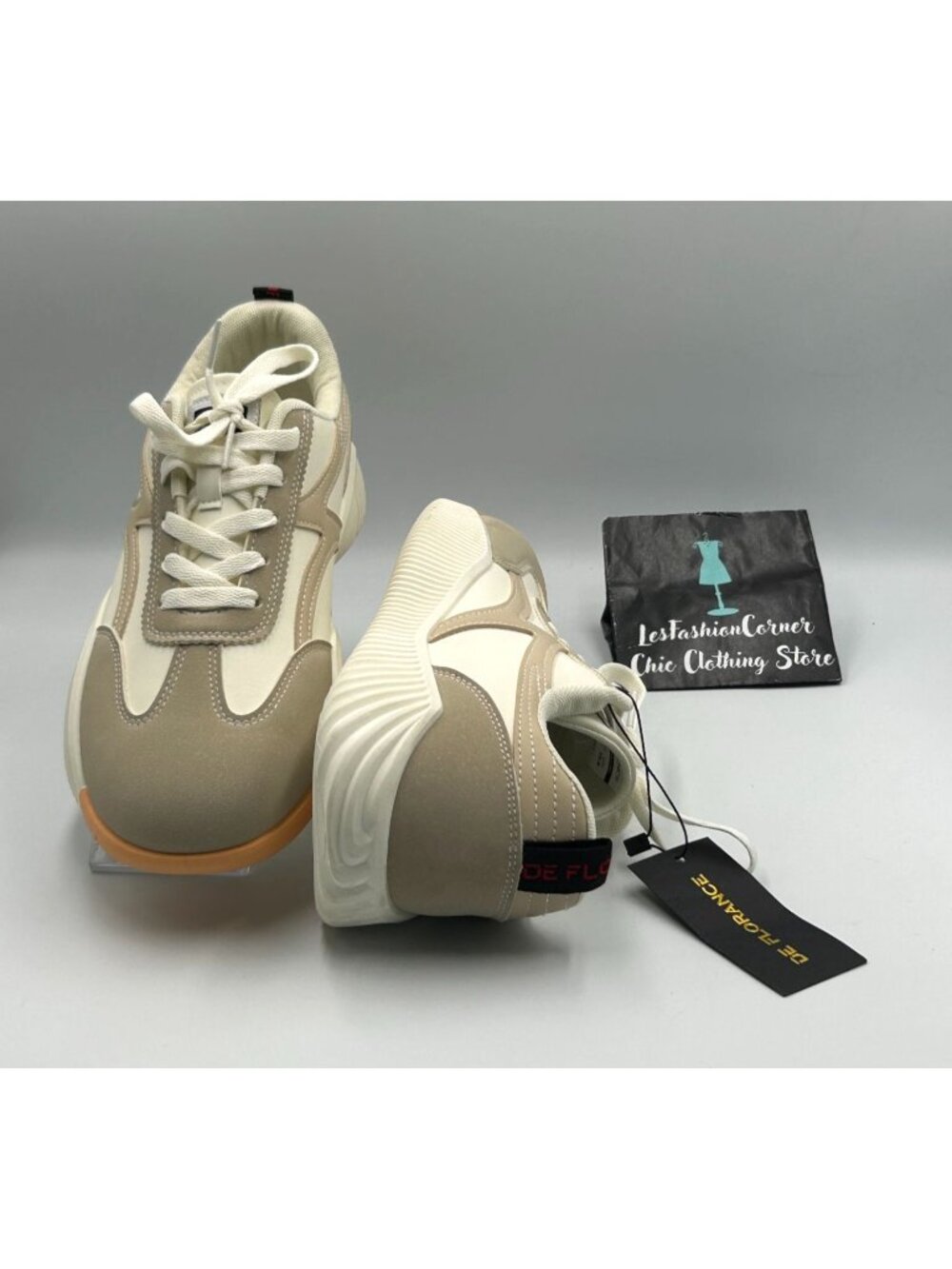 NWT De Florance Women's Beige White Cloudea Arch Support Sneakers Size 10 3330 - Picture 9 of 16